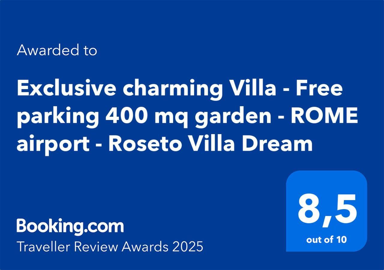 Exclusive Charming Villa - Free Parking 400 Mq Garden - Rome Airport - Roseto Villa Dream 프레제네 외부 사진